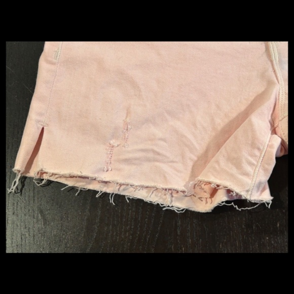 Sanctuary Cherry Blossom Midi Slit Distressed Denim Shorts Pink Size 28 - Picture 3 of 16